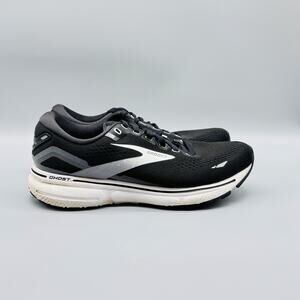 Brooks Shoes Womens 8 Wide Black White Ghost 15 Trainer Running Comfort Sneakers